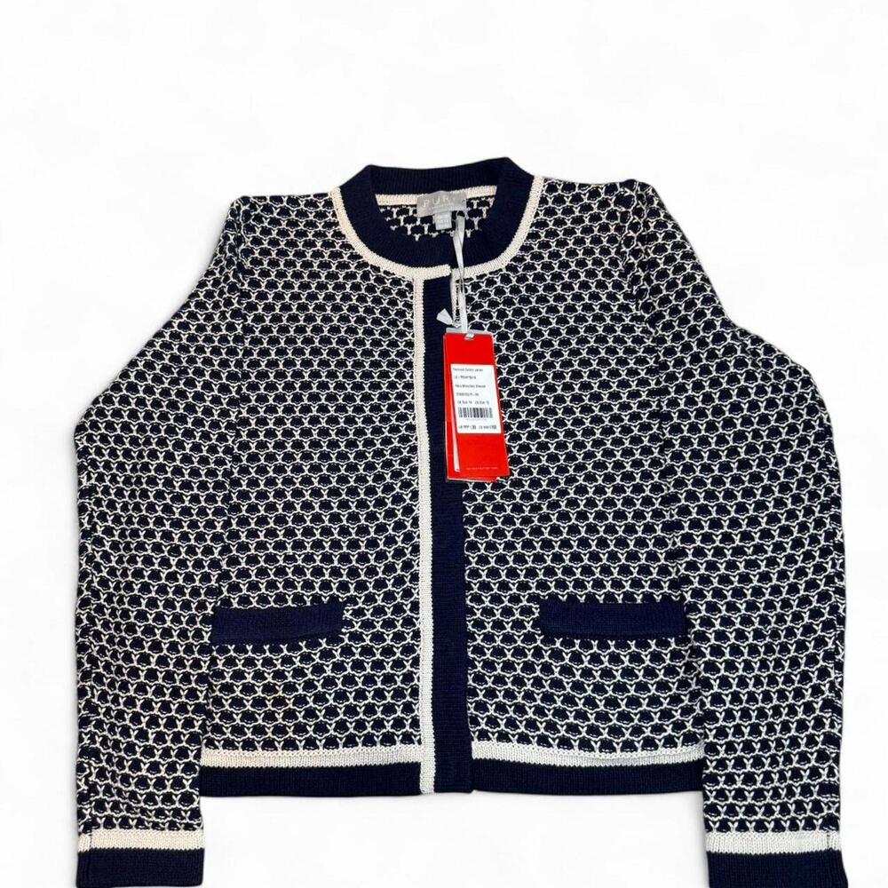 NWT Pure Collections 100% cotton textured cardigan jacket